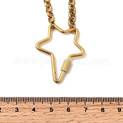 Collar de cadena rolo con colgante de estrella de acero inoxidable 304 para mujer&nbsp;NJEW-Z091-05G