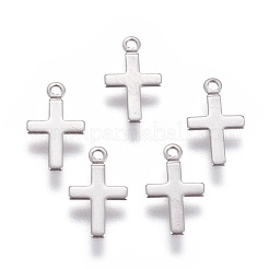 Breloques en forme de croix minuscules en acier inoxydable chirurgical 316 résistant au ternissement&nbsp;STAS-E470-02P