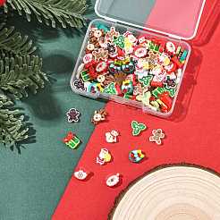 100 stücke 10 arten weihnachten leuchtende harz cabochons&nbsp;RESI-FS0002-40