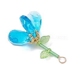 Pendenti a forma di fiore con perline di vetro fatti a mano&nbsp;PALLOY-MZ00742-04