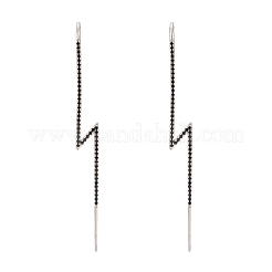 Orecchini a gancio cingolato con 925 orecchio in argento sterling placcato rodio&nbsp;EJEW-AA00271-33B-P