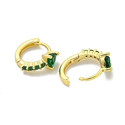 Orecchino a cerchio in zirconi cubici micro pavè di ottone&nbsp;EJEW-C088-22G-02