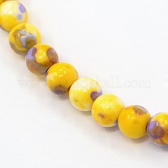 Synthetik Meer weißer Jade Perlen Stränge&nbsp;G-L019-6mm-09