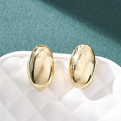 Boucles d'oreilles créoles ovales en laiton&nbsp;EJEW-H178-15G