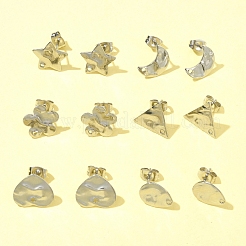 12 stücke 6 arten 304 edelstahl stud ohrring Zubehörse&nbsp;FIND-FS0002-39