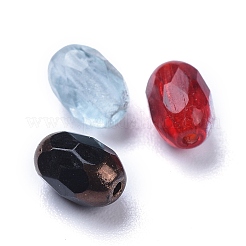 Perle di vetro ceco trasparente galvanizzato&nbsp;GLAA-O018-34A