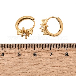 Pendientes de aro con estrella de acero inoxidable 304 y rhinestone&nbsp;EJEW-P344-07G