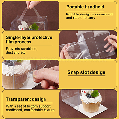 Faltbare transparente Kunststoff-Einzelkuchen-Geschenkverpackungsbox&nbsp;CON-WH0084-42A
