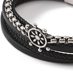 Geflochtene Mikrofaser-Leder-Mehrstrang-Armbänder&nbsp;BJEW-B096-31B