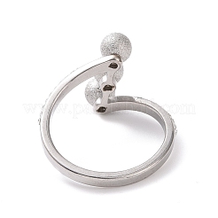 Kristall-Strass dreifacher runder Ball-Fingerring&nbsp;RJEW-D120-17B-P