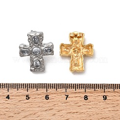 6 par de pendientes de cruz de circonita cúbica de acero inoxidable 304&nbsp;EJEW-P330-01A