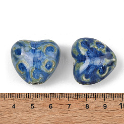 Glasierte herzförmige Porzellanperlen&nbsp;PR-G020-01