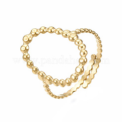 Anello polsino aperto rettangolare in acciaio inossidabile 304&nbsp;RJEW-T023-87G