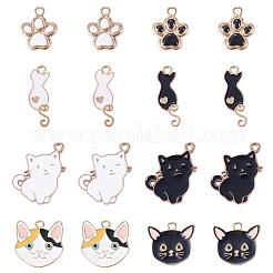 32pcs 8 styles de pendentifs en émail en alliage&nbsp;ENAM-TA0004-17