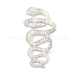 Anello polsino aperto avvolgente a forma di serpente in acciaio inossidabile 304 anti-ossidazione per donna&nbsp;RJEW-A043-29P