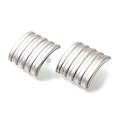 Pendientes de botón rectangulares curvos de acero inoxidable 304 para mujer&nbsp;EJEW-S227-54P