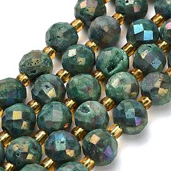 Galvanisierte natürliche Druzy Geode Kristallperlen Stränge&nbsp;G-F833-P01-10mm-03
