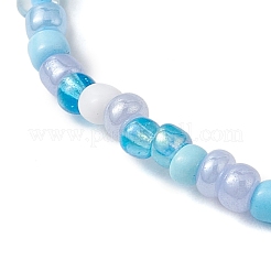 Gefärbte synthetische türkisfarbene Perlen-Stretcharmbänder für Kinder&nbsp;BJEW-JB110102-02