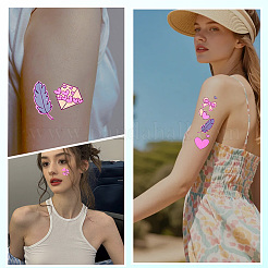 20 foglio di adesivi per tatuaggi temporanei rimovibili e luminosi&nbsp;AJEW-SP0002-81C