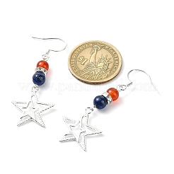 Orecchini pendenti con stella in lega di stile tibetano&nbsp;EJEW-TA00318