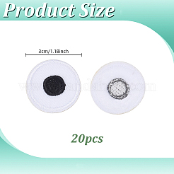 20 pieza de parches bordados de poliéster con forma de ojo para planchar o coser&nbsp;DIY-PH0036-61B-01