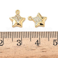Breloques étoile en laiton micro pavé de zircone cubique&nbsp;KK-A281-19G