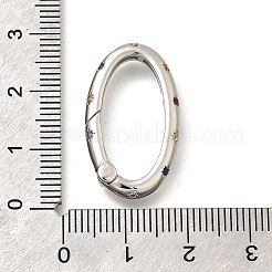 Anelli di chiusura a molla in microbolle di ottone con zirconi cubici&nbsp;KK-Z093-04P