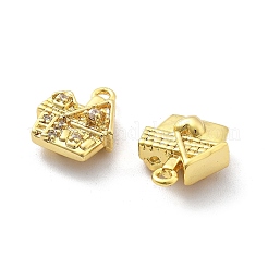 Pendentifs avec zircon cubiques à micro-pavés en laiton&nbsp;KK-U049-04G-02