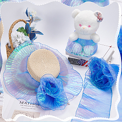 Plissee-Spitzenband aus Organza mit Farbverlauf&nbsp;DIY-GA0005-88C