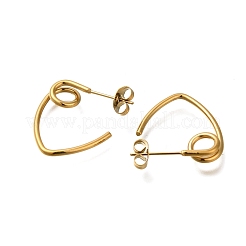 Pendientes de botón con nudo de acero inoxidable 304 con revestimiento iónico (IP) para mujer&nbsp;EJEW-M020-08G