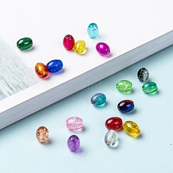 18 Farben transparente Knistern Glasperlen&nbsp;CCG-X0011-02-6x8mm
