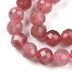 Chapelets de perles aux fraises en quartz naturel&nbsp;G-S345-6mm-21