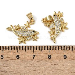 Pendentifs avec zircon cubiques à micro-pavés en laiton&nbsp;KK-I358-064G-06