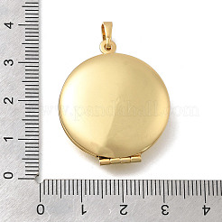 Flache runde Medaillonanhänger aus Messing&nbsp;KK-D431-029A-G
