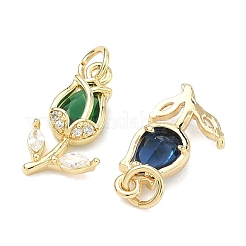 Pendentifs avec zircon cubiques à micro-pavés en laiton&nbsp;KK-K417-09G