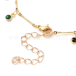 Cavigliere piatte con charm tondo in ottone smaltato&nbsp;AJEW-AN00344-03