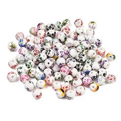 Porzellanperlen mit Blumenmuster&nbsp;PORC-T137-01B