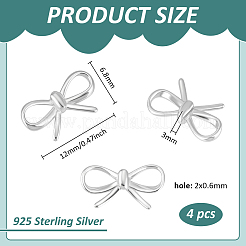 4 Stück 925 Sterlingsilberperlen&nbsp;STER-BC0004-12P