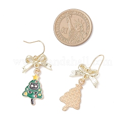 4 Paar 4 Stile Weihnachtsthema Legierung Emaille baumeln Ohrringe&nbsp;EJEW-JE06562