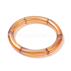 4 Uds. Juego de pulseras elásticas de tubo curvo acrílico de 4 colores para mujer&nbsp;BJEW-JB09305-02