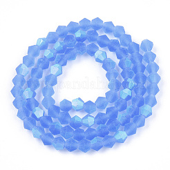 Imitieren Sie Stränge aus österreichischen Kristall-Doppelkegel-Mattglasperlen&nbsp;GLAA-F029-TM3mm-A07