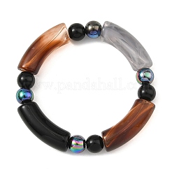 Braccialetti elastici con perline in tubo acrilico opaco&nbsp;BJEW-JB14454