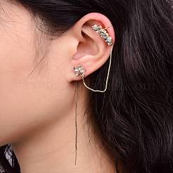 Kletterohrringe mit Blumenohrring&nbsp;EJEW-P193-03G