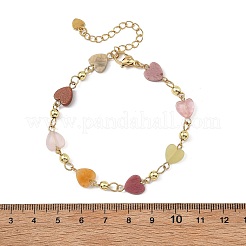Bracelets à maillons en perles de quartz rose naturel&nbsp;BJEW-JB13910
