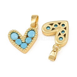 Breloques en laiton serties de micro-pavés de zircon cubique bleu ciel&nbsp;CU-CBAA571-07G