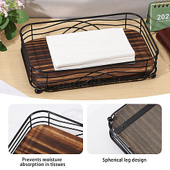 Aufbewahrungshalter für Taschentücher aus Holz und Eisen für den Schreibtisch&nbsp;AJEW-WH0410-106