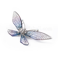 Broche de mariposa de resina brillante con rhinestone de cristal&nbsp;LS-JEWB-P016-04P-03