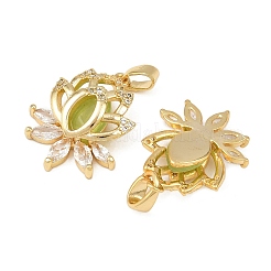 Pendentifs avec zircon cubiques à micro-pavés en laiton&nbsp;KK-B161-11G