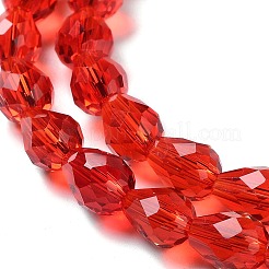 Hebras de cuentas de cristal austriaco de imitación de lágrima facetada&nbsp;G-M185-8x6mm-06A