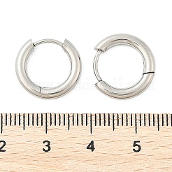 Pendientes de aro de acero inoxidable 201 resistentes al deslustre&nbsp;X-MAK-R021-15mm